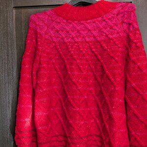 Lane Bryant Red Cable Knit Sweater Size 14/16 Plus